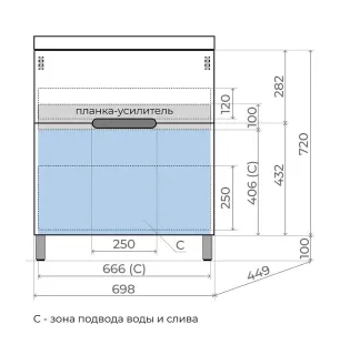 Напольная тумба под раковину Style Line Матис ЛС-00002435 70 см олива